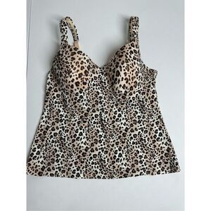 Modern Movement Tankini Swim Top Size M Léopard Print EUC